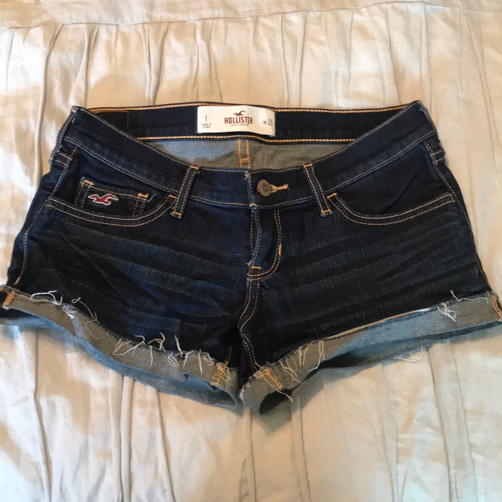 Hollister dark jean shorts